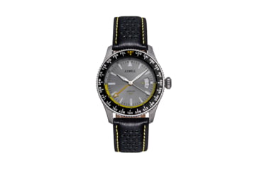 Image of Axwell Leather-Band Watch w/Date, Black/Grey, AXWAW102-3, Black/Grey, One Size, AXWAW102-3
