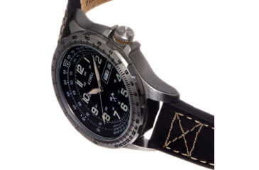 Image of Axwell Leather Strap Watch, Black/Silver, AXWAW106-2, Black/Silver, One Size, AXWAW106-2