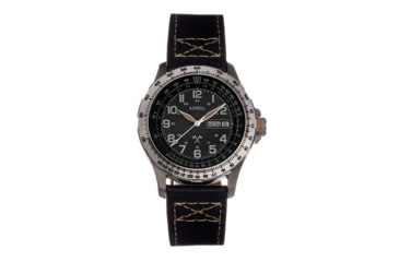 Image of Axwell Leather Strap Watch, Black/Silver, AXWAW106-2, Black/Silver, One Size, AXWAW106-2