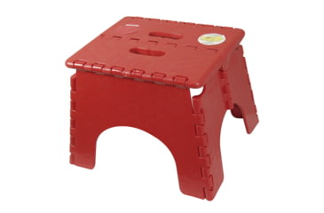 Image of B &amp; R Plastics 101-6R E-Z Foldz Step Stool, Red, 9in, 101-6R-RED