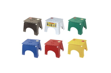 Image of B &amp; R Plastics E Z Foldz Folding Step Stool 9 Assorted Colors, Pack of 6, 101-6AS-ASST
