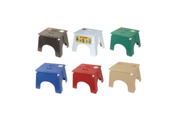 Image of B &amp; R Plastics E Z Foldz Folding Step Stool 9 Assorted Fashion Colors, Pack of 6, 101-6FA