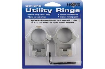 Image of B-Square Sport Utility Rings - 1&quot; x .22 Dovetail - High, See-Thru, Stainless Steel 27057