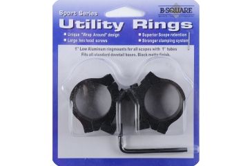 Image of B-Square Sports Utility Weaver Aluminum 1in Rings, Low, Black 1008625