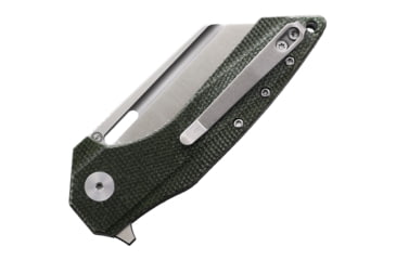 Image of B'yondEDC Thwaak Folding Knife, 4in Closed, 2.88in 14C28N Sandvik, Satin Blade, OD Green Canvas Micarta Handle, BEDC2108-OD