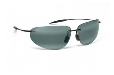 Image of Maui Jim Backyards Sunglasses w/ Gloss Black Frame and Neutral Grey Lenses - 424-02, Quarter View