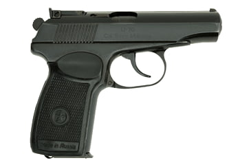 Image of Baikal IJ-70 Pistol, 9x18mm Makarov, 4in barrel, blued steel frame, black checkered plastic grip, recoil operated semi-automatic, fixed blade front, adj. target rear, 8 round magazine, BLIJ709X18MMMKV41FRRMPG