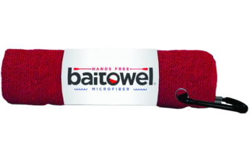 Image of Baitowel Fishing Towel w/Clip, Blood Red, BT-RED