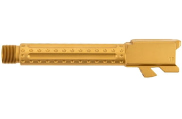 Image of Ballistic Advantage Pistol - Barrel - Threaded, Glock 19 Gen 3-5, 9mm Luger, 1-10 Twist, 1/2x28 TPI, 416R Stainless Steel, PVD, Bomber Fluting, Gold, BAPSG195T2G