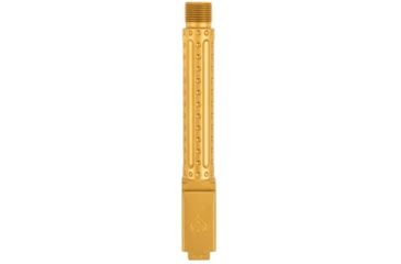 Image of Ballistic Advantage Pistol - Barrel - Threaded, Glock 19 Gen 3-5, 9mm Luger, 1-10 Twist, 1/2x28 TPI, 416R Stainless Steel, PVD, Bomber Fluting, Gold, BAPSG195T2G