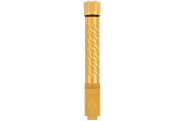 Image of Ballistic Advantage Pistol - Barrel - Threaded, Glock 19 Gen 3-5, 9mm Luger, 1-10 Twist, 1/2x28 TPI, 416R Stainless Steel, PVD, Spiral Fluting, Gold, BAPSG195T3G