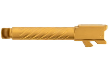 Image of Ballistic Advantage Pistol - Barrel - Threaded, Glock 19 Gen 3-5, 9mm Luger, 1-10 Twist, 1/2x28 TPI, 416R Stainless Steel, PVD, Spiral Fluting, Gold, BAPSG195T3G