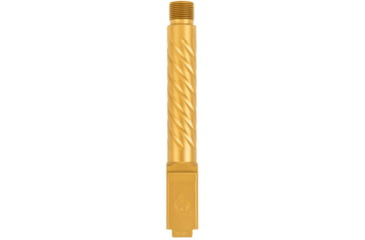 Image of Ballistic Advantage Pistol - Barrel - Threaded, Glock 19 Gen 3-5, 9mm Luger, 1-10 Twist, 1/2x28 TPI, 416R Stainless Steel, PVD, Spiral Fluting, Gold, BAPSG195T3G