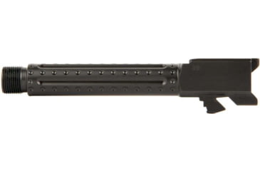 Image of Ballistic Advantage Pistol - Barrel - Threaded, Glock 19 Gen 3-5, 9mm Luger, 1-10 Twist, 1/2x28 TPI, 416R Stainless Steel, QPQ, Bomber Fluting, Black, BAPSG195T2Q