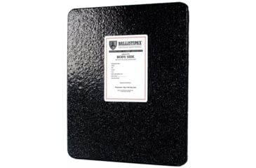Image of Ballistipax Armor Plate III Steel Base Coat Rectangular, 11x14, Single Curve, Black, S1STLR1114BKSC