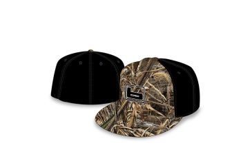 Image of Banded Fitted Flat Bill Cap, MAX5/Black B03504