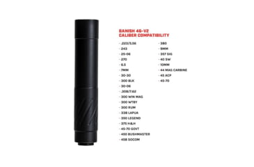 Image of Banish HNT 46-V2 TI DTM 5.56x45mm NATO Suppressor, 5/8x24, 1.54x8 in, Black, 100000111324