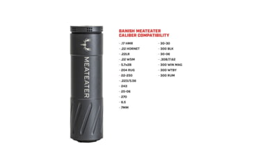 Image of Banish HNT Meateater TI DTM .300 Remington Ultra Magnum Suppressor, 5/8x24, 1.73x5.85in, Sniper Gray, 100000111320