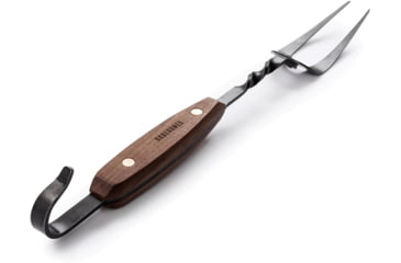 Image of Barebones Cowboy Grill Carving Fork, Stainless Steel, Natural Walnut, CKW-468