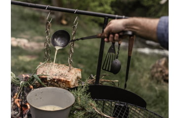 Image of Barebones Cowboy Grill Ladle, Stainless Steel, Natural Walnut, CKW-464