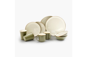 Image of Barebones Enamelware 2-Tone Dining Collection - Olive Drab, CKW-1025