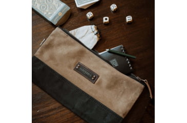Image of Barebones Neelum Small Zipper Pouch, 11.5in x .75in x 6.25in, Khaki, STC-722