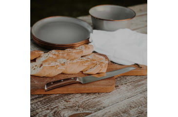 Image of Barebones No. 9 Bread Knife, 14in Overall, 9in, 5Cr15MoV, Satin Serrated Blade, Brown Pakkawood Handle, CKW-492