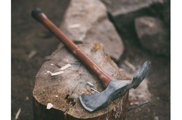 Image of Barebones Pulaski Axe, 1055 Carbon Steel 1/3in Blade, Wood Handle, HMS-2101