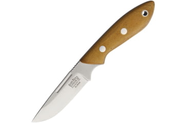 Image of Bark River Adventurer Fixed Blade Knife, 6.75in Overall, 3.25in Satin Elmax Steel Drop Point, Natural Canvas Micarta Handle, Sheath, 05-141MNC