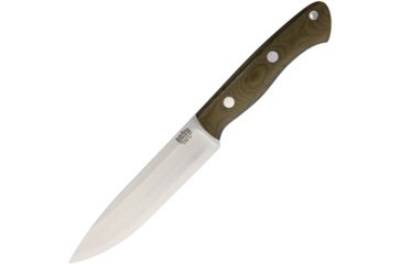 Image of Bark River Aurora II Green Canvas Fixed Blade Knife, 5.5in, Stainless Steel, Standard Edge, Satin, Green, Canvas Micarta Handle BA06225MGC