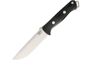 Image of Bark River Bravo 1.25 Black Canvas Fixed Blade Knife, 5in, S35VN Steel, Standard Edge, Satin, Black, Canvas Micarta Handle BA07135MBC