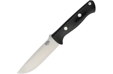 Image of Bark River Bravo 1.25 Black Micarta Fixed Blade Knife, 5in, A2 Tool Steel, Drop Point, Black, Canvas Micarta Handle BA07115MBC