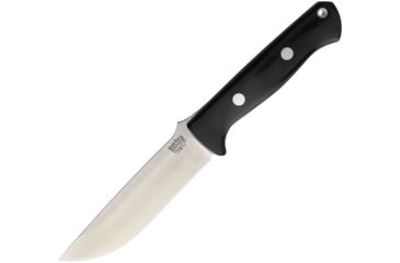 Image of Bark River Bravo 1.25 LT 3V Black Fixed Blade Knife, 4.875in, CPM-3V Carbon Steel, Black, Canvas Micarta Handle BA07129MBC