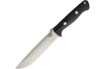 Image of Bark River Bravo 1.5 Black Canvas Fixed Blade Knife, 6in, CPM-3V Steel, Black, Canvas Micarta Handle BA07123MBC