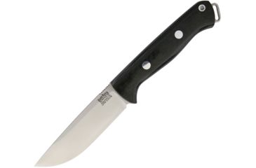 Image of Bark River Bravo 1 Field Black Canvas Fixed Blade Knife, 9.5in, 4.25in, CPM S35VN Steel, Standard Edge, Satin, Black, Canvas Micarta Handle BA07132MBC