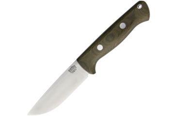 Image of Bark River Bravo 1 LT Field Knife Green Fixed Blade Knife, 4.25in, Carbon Steel, Standard Edge, Green, Canvas Micarta Handle BA07127MGC