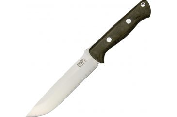 Image of Bark River Bravo 15 Fixed Blade Knife, Steel Blade, Green Canvas Micarta Handle BA113MGC