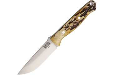 Image of Bark River Bravo EDC Antique Stag Bone Fixed Blade Knife, 3.25in, A2 Tool Steel, Standard Edge, Antique Stag Bone Handle BA007BAS
