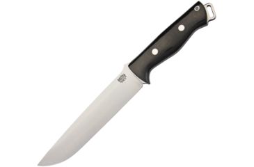 Image of Bark River Bravo II 3V Black Canvas Fixed Blade Knife, 7in, CPM-3V Steel, Standard Edge, Brushed, Black, Canvas Micarta Handle BA07221MBC