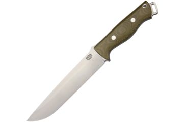 Image of Bark River Bravo II 3V Green Canvas Fixed Blade Knife, 7in, CPM-3V Steel, Standard Edge, Brushed, Green, Canvas Micarta Handle BA07221MGC