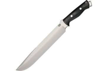 Image of Bark River Bravo III Black Canvas Micarta Fixed Blade Knife, 11.5in, CPM-3V Steel, Brushed, Black, Canvas Micarta Handle BA07321MBC
