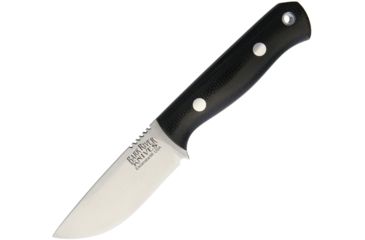 Image of Bark River Bravo Micro Black Canvas Fixed Blade Knife, 2.25in, Standard Edge, Satin, Black, Canvas Micarta Handle BA07042MBC