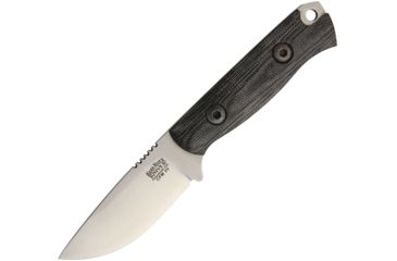 Image of Bark River Bravo Necker Black Canvas Fixed Blade Knife, 2.75in, CPM-3V Steel, Standard Edge, Brushed, Black, Canvas Micarta Handle BA003MBC