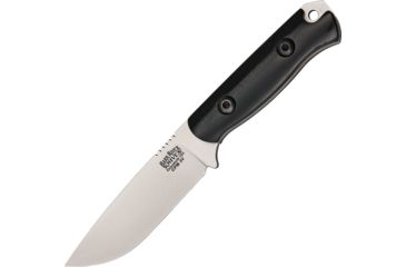 Image of Bark River Bravo Necker II Black Micarta Fixed Blade Knife, 3.5in, CPM-3V Steel, Drop Point, Black, Canvas Micarta Handle BA004SMBC