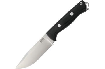 Image of Bark River Bravo Squad Leader Black Fixed Blade Knife, 3.625in, A2 Tool Steel, Drop Point, Black, Canvas Micarta Handle BA116MBC