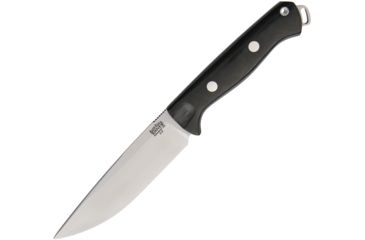 Image of Bark River Bravo Vortex Rampless Black Fixed Blade Knife, 5.25in, A2 Tool Steel, Drop Point, Black, Canvas Micarta Handle BA07117RMBC