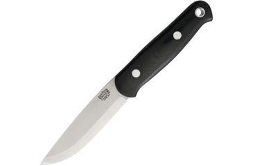 Image of Bark River Bushcrafter II Black Canvas Fixed Blade Knife, 4.5in, CPM-3V Steel, Standard Edge, Black, Micarta Handle BA06223MBC