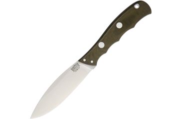 Image of Bark River Canadian Special Green Canvas Fixed Blade Knife, 4.25in, Standard Edge, Satin, Green, Canvas Micarta Handle BA03123MGC