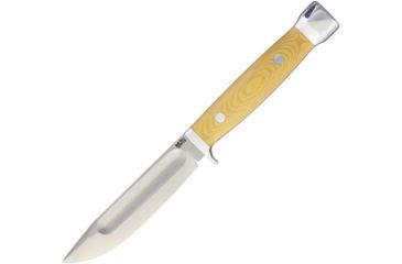 Image of Bark River Canoe Antique Ivory Fixed Blade Knife, 4.5in, A2 Tool Steel, Standard Edge, Satin, Antique Ivory, Micarta Handle BA10110MAI