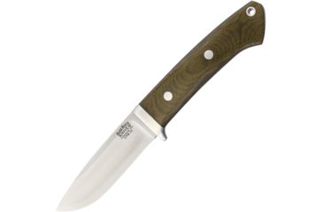 Image of Bark River Classic Drop Point Hunter Fixed Blade Knife, 3.625in, CPM 3V Tool Steel, Standard Edge, Green, Canvas Micarta Handle BA02125MGC